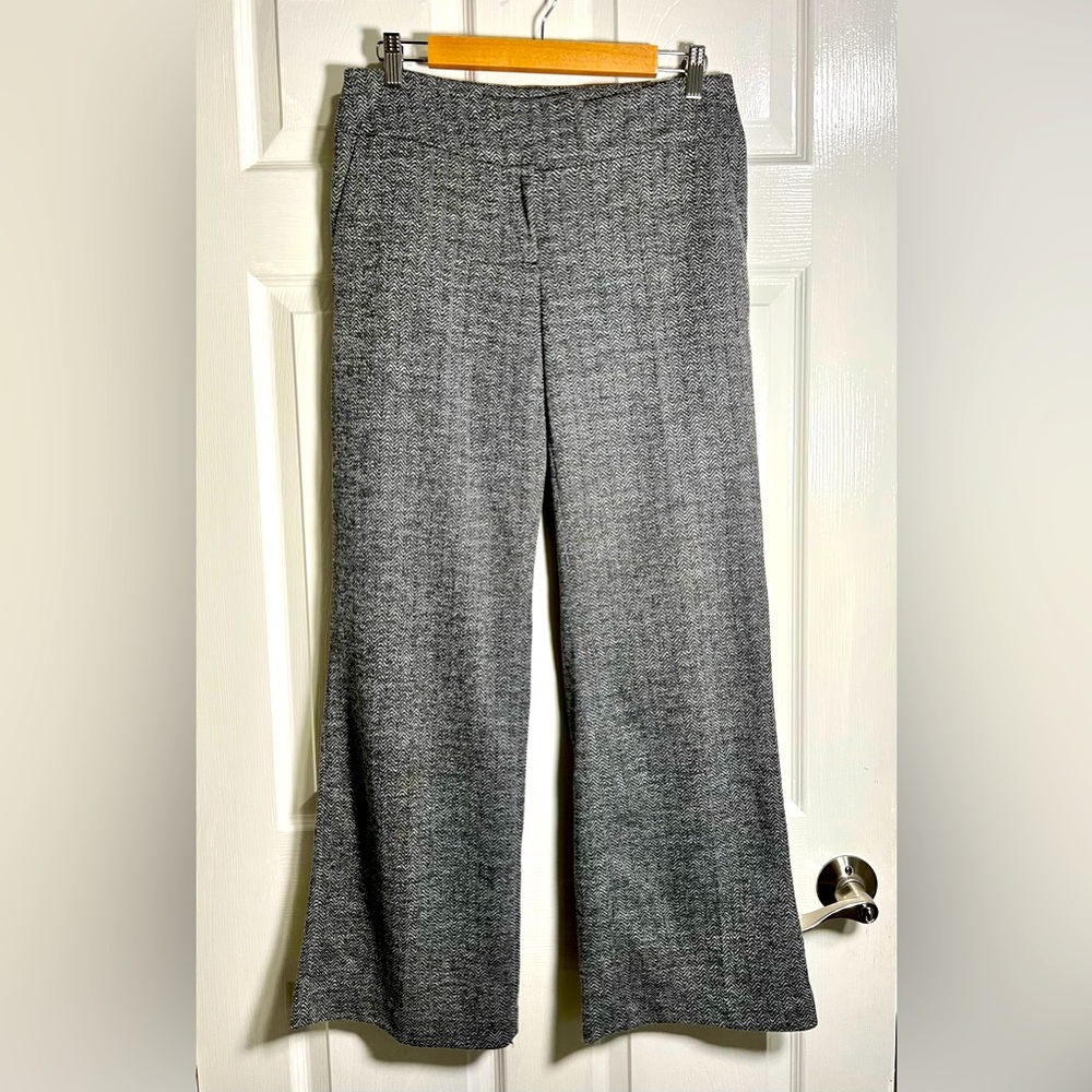 🌷Apostrophe gray &black chevron wide leg pants